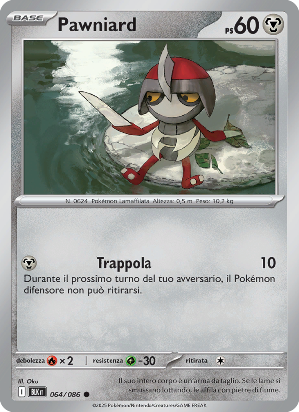 Pawniard 064/172 — Black Bolt (Italian Pokémon TCG card)