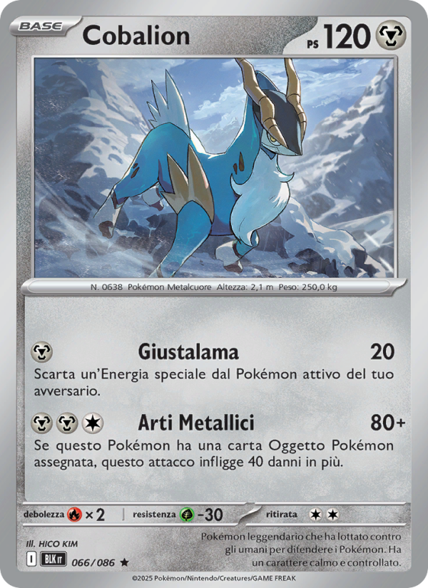 Cobalion 066/172 — Black Bolt (Italian Pokémon TCG card)