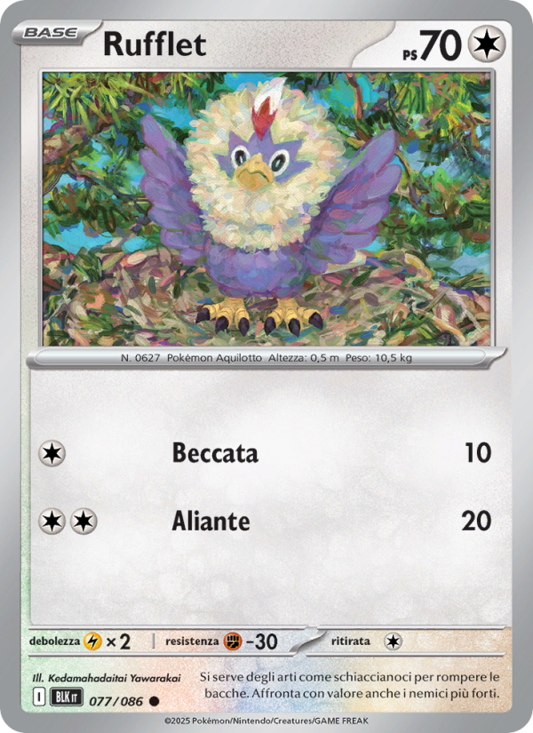 Rufflet 077/172 — Black Bolt (Italian Pokémon TCG card)