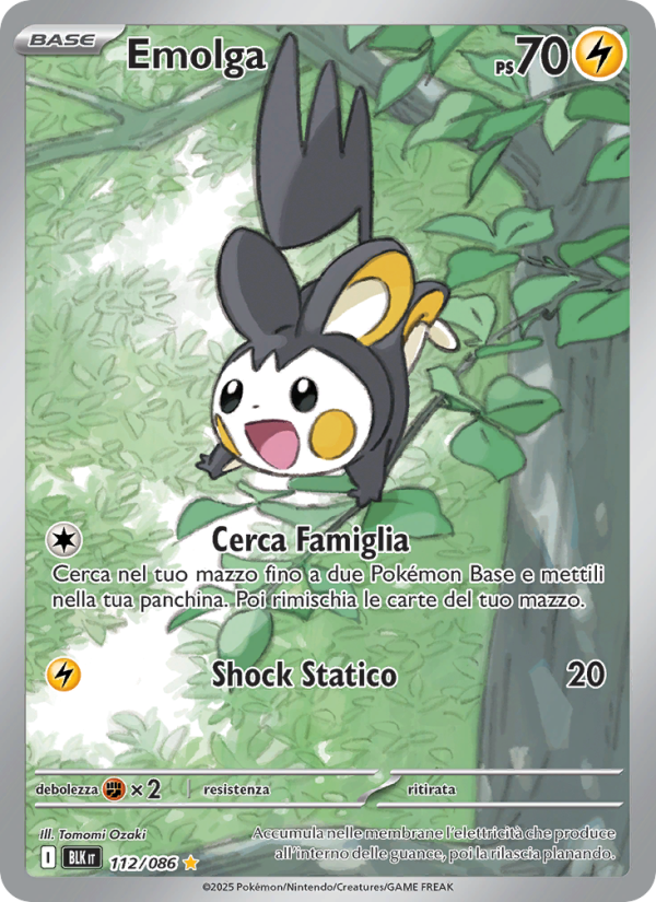 Emolga 112/172 — Black Bolt (Italian Pokémon TCG card)