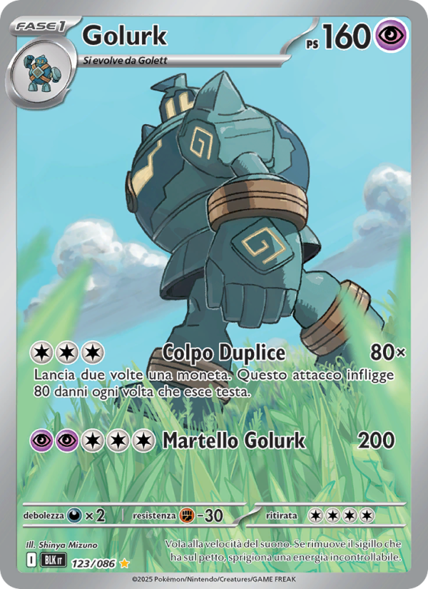 Golurk 123/172 — Black Bolt (Italian Pokémon TCG card)