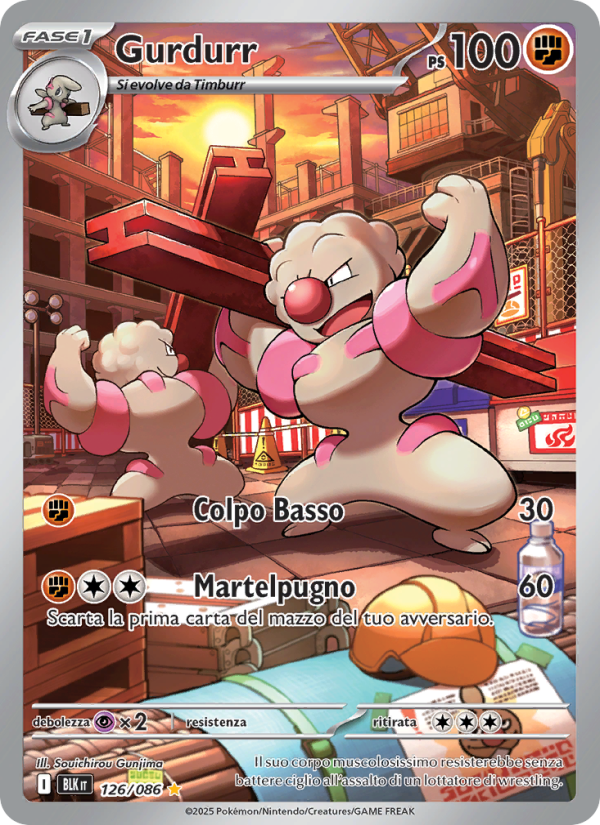 Gurdurr 126/172 — Black Bolt (Italian Pokémon TCG card)