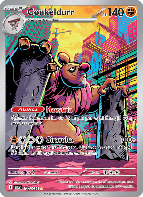 Conkeldurr 127/172 — Black Bolt (Italian Pokémon TCG card)