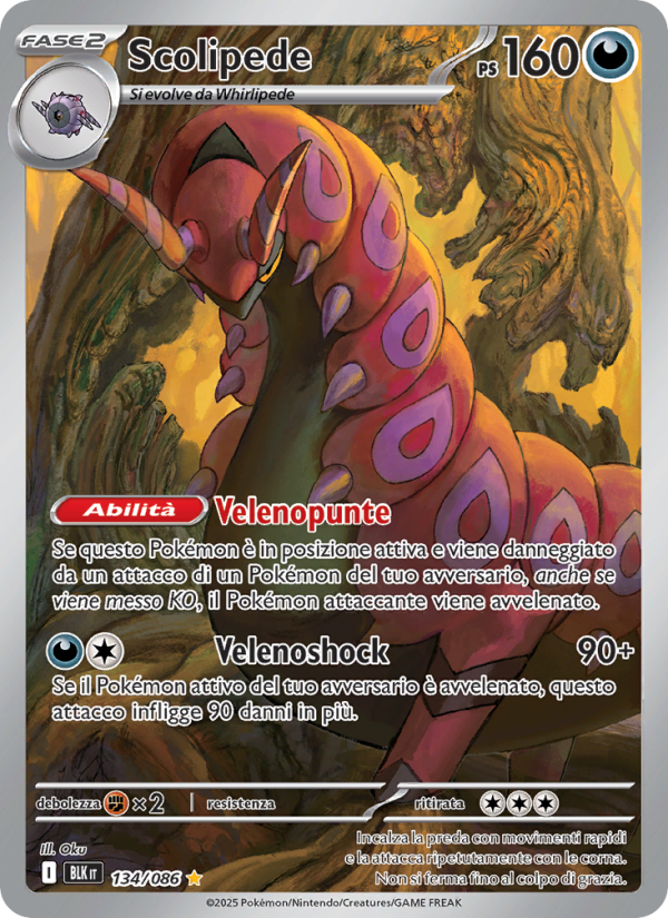 Scolipede 134/172 — Black Bolt (Italian Pokémon TCG card)