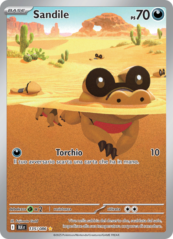 Sandile 135/172 — Black Bolt (Italian Pokémon TCG card)
