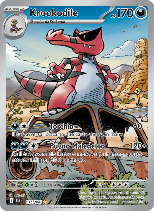 Krookodile 137/172 — Black Bolt (Italian Pokémon TCG card)