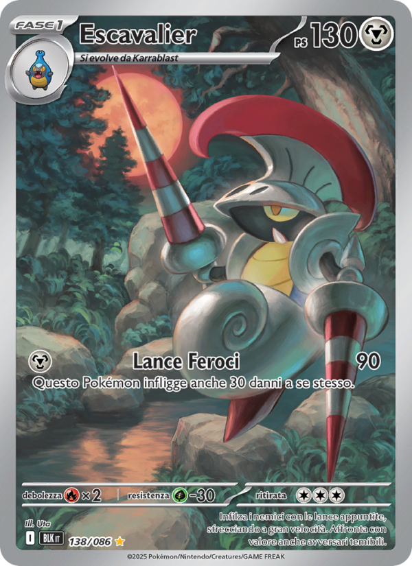 Escavalier 138/172 — Black Bolt (Italian Pokémon TCG card)
