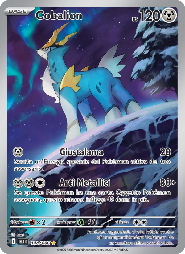 Cobalion 144/172 — Black Bolt (Italian Pokémon TCG card)
