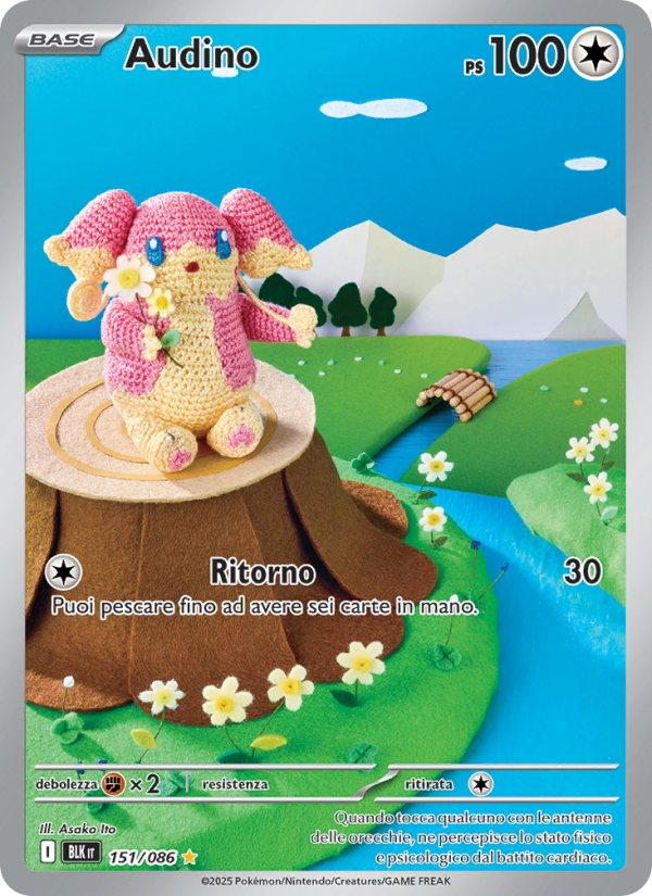 Audino 151/172 — Black Bolt (Italian Pokémon TCG card)