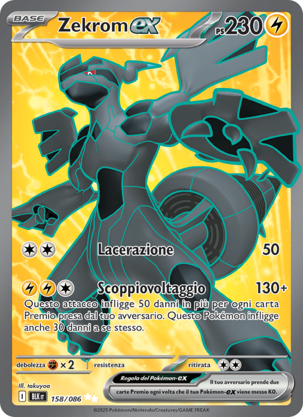 Zekrom-ex 158/172 — Black Bolt (Italian Pokémon TCG card)
