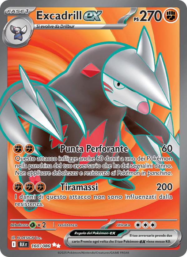 Excadrill-ex 160/172 — Black Bolt (Italian Pokémon TCG card)