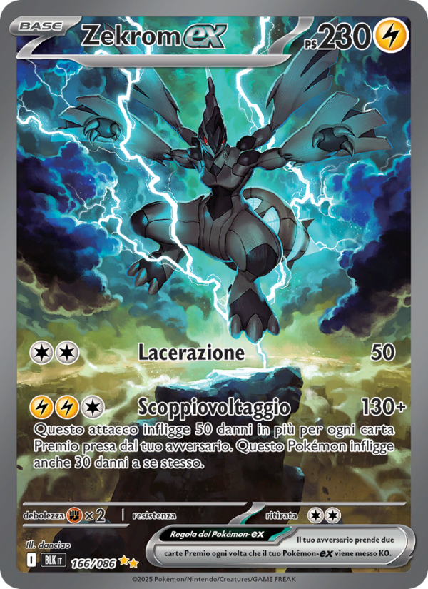 Zekrom-ex 166/172 — Black Bolt (Italian Pokémon TCG card)