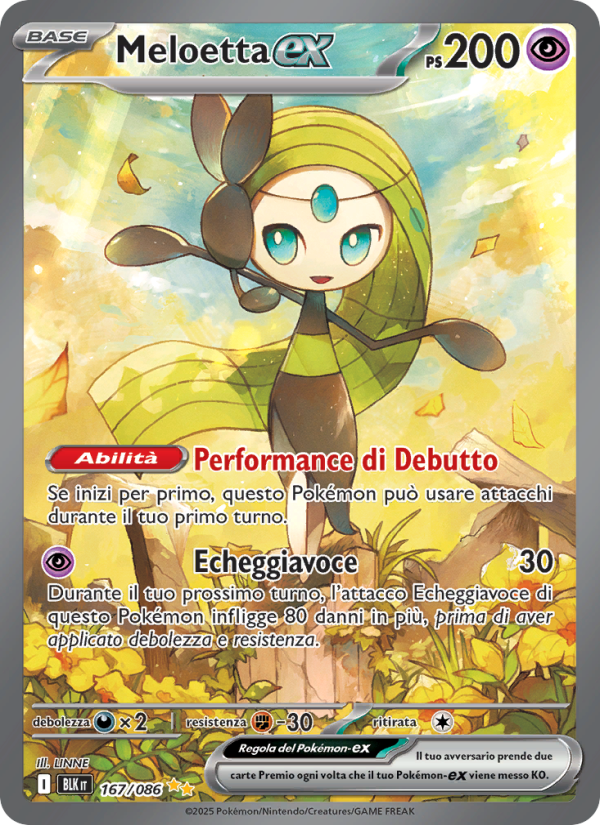 Meloetta-ex 167/172 — Black Bolt (Italian Pokémon TCG card)