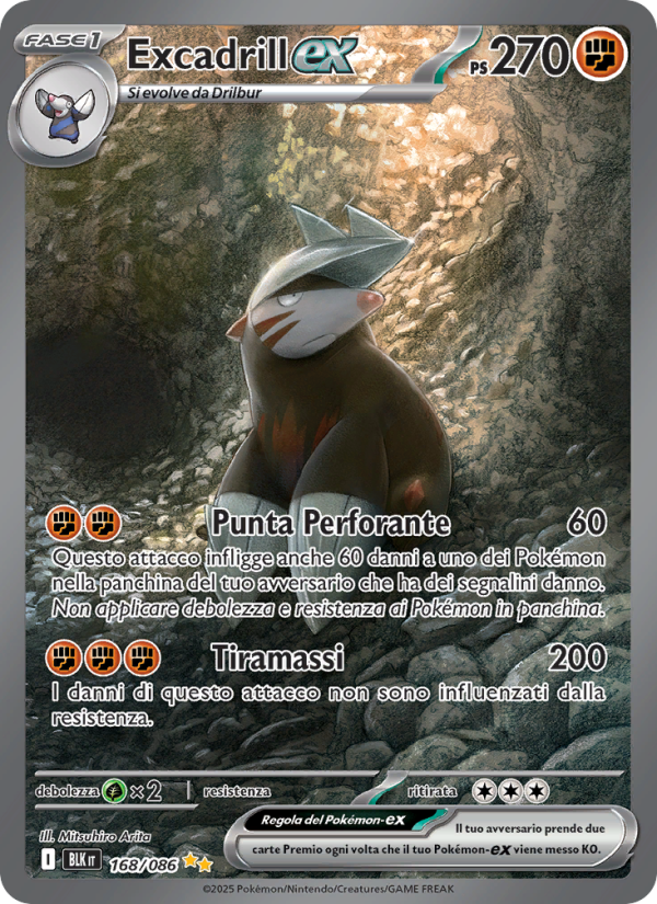 Excadrill-ex 168/172 — Black Bolt (Italian Pokémon TCG card)