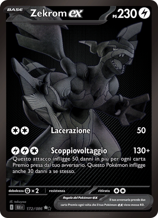 Zekrom-ex 172/172 — Black Bolt (Italian Pokémon TCG card)