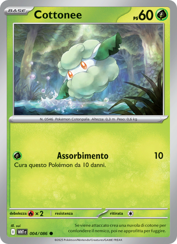 Cottonee 004/173 — Fuoco Bianco (Italian Pokémon TCG card)