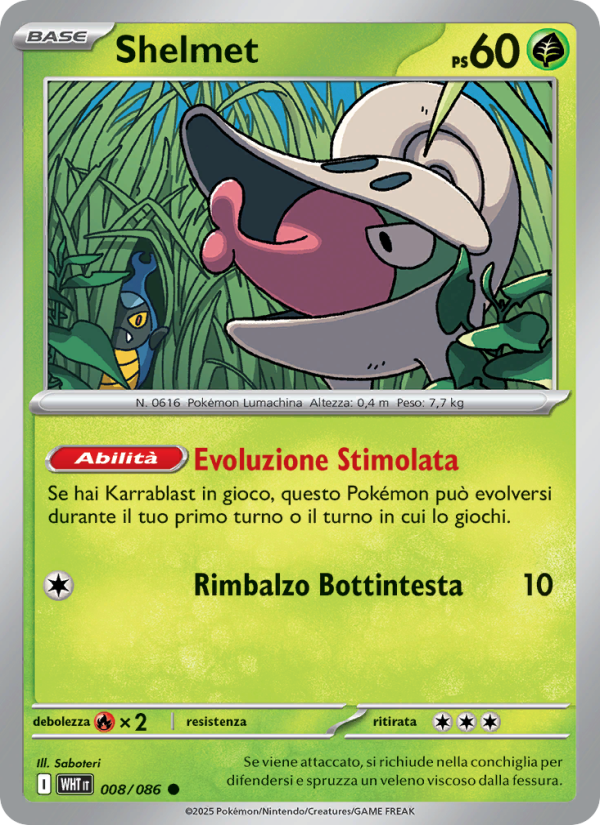 Shelmet 008/173 — Fuoco Bianco (Italian Pokémon TCG card)