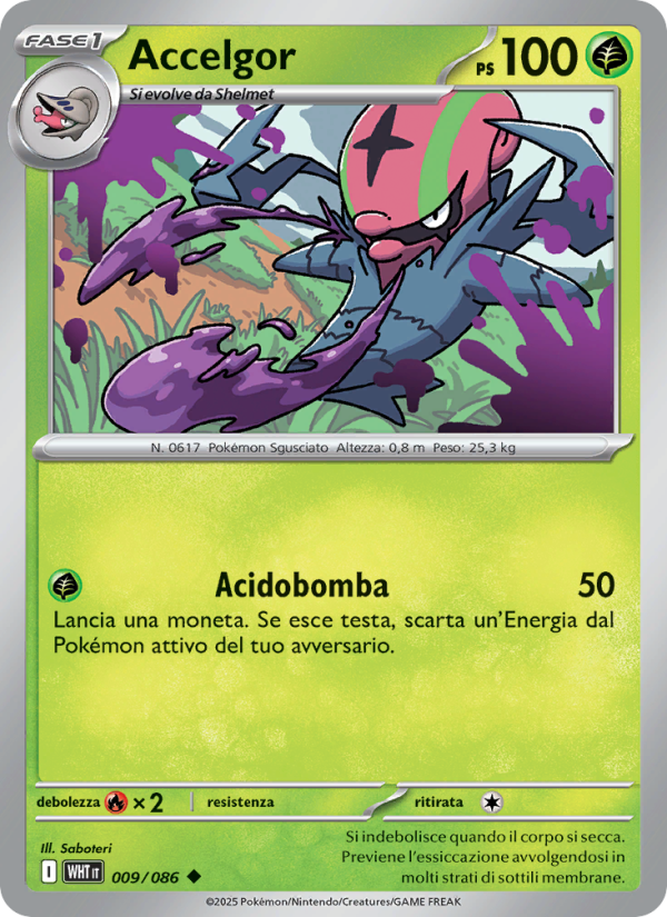 Accelgor 009/173 — Fuoco Bianco (Italian Pokémon TCG card)