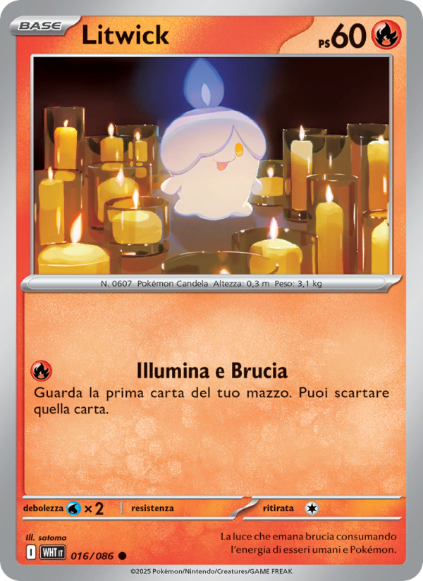 Litwick 016/173 — Fuoco Bianco (Italian Pokémon TCG card)