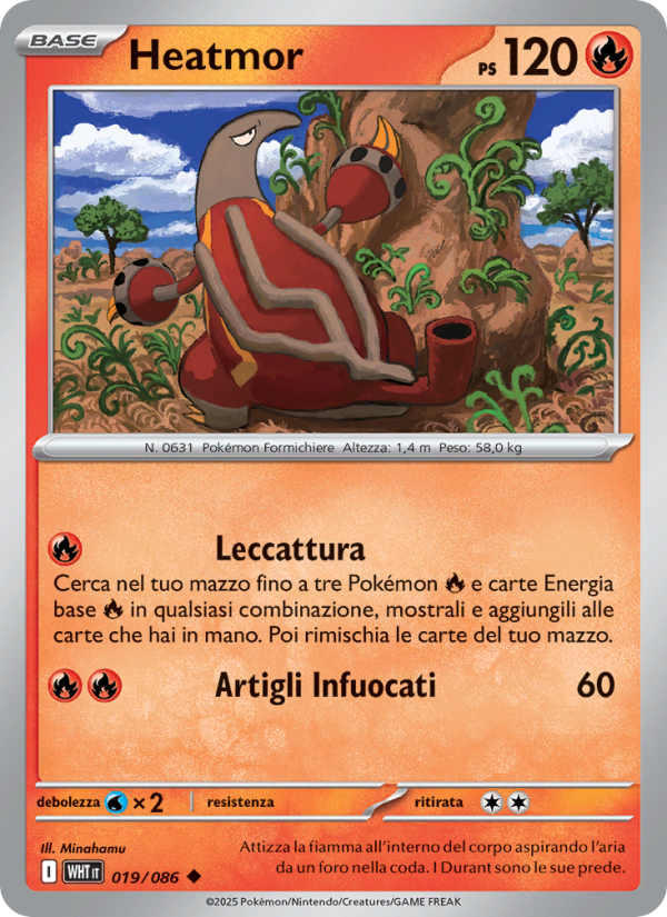 Heatmor 019/173 — Fuoco Bianco (Italian Pokémon TCG card)