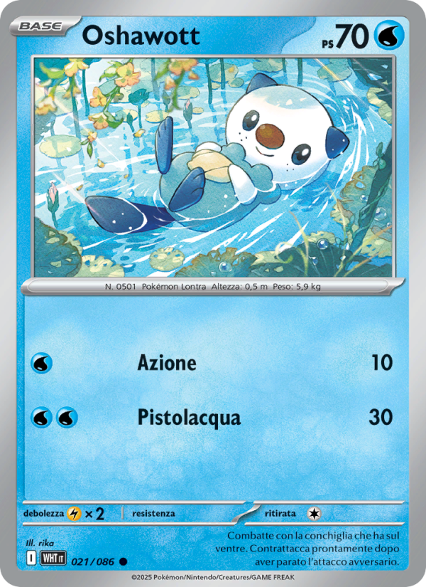 Oshawott 021/173 — Fuoco Bianco (Italian Pokémon TCG card)
