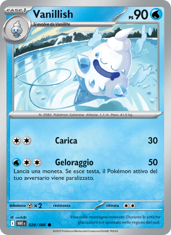 Vanillish 028/173 — Fuoco Bianco (Italian Pokémon TCG card)