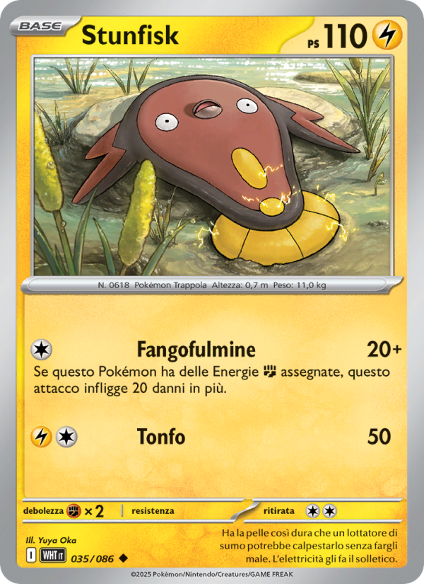 Stunfisk 035/173 — Fuoco Bianco (Italian Pokémon TCG card)