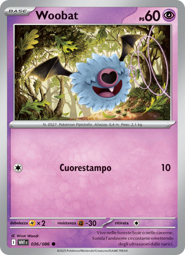 Woobat 036/173 — Fuoco Bianco (Italian Pokémon TCG card)