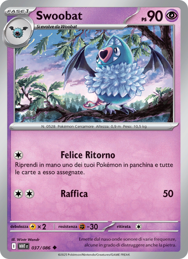 Swoobat 037/173 — Fuoco Bianco (Italian Pokémon TCG card)