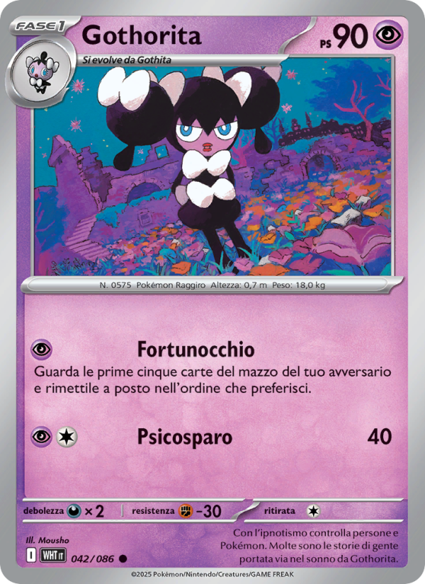 Gothorita 042/173 — Fuoco Bianco (Italian Pokémon TCG card)