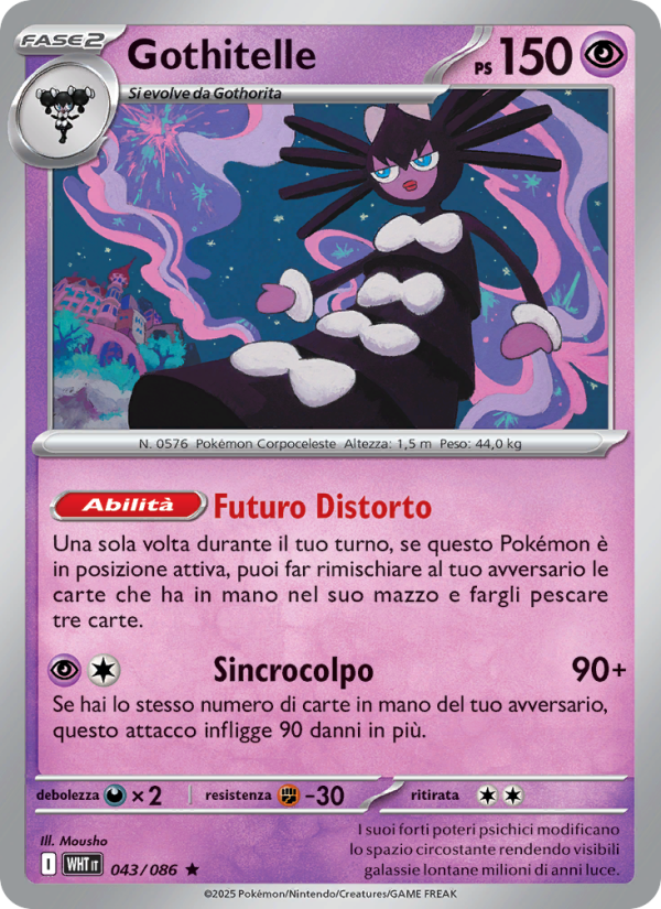 Gothitelle 043/173 — Fuoco Bianco (Italian Pokémon TCG card)