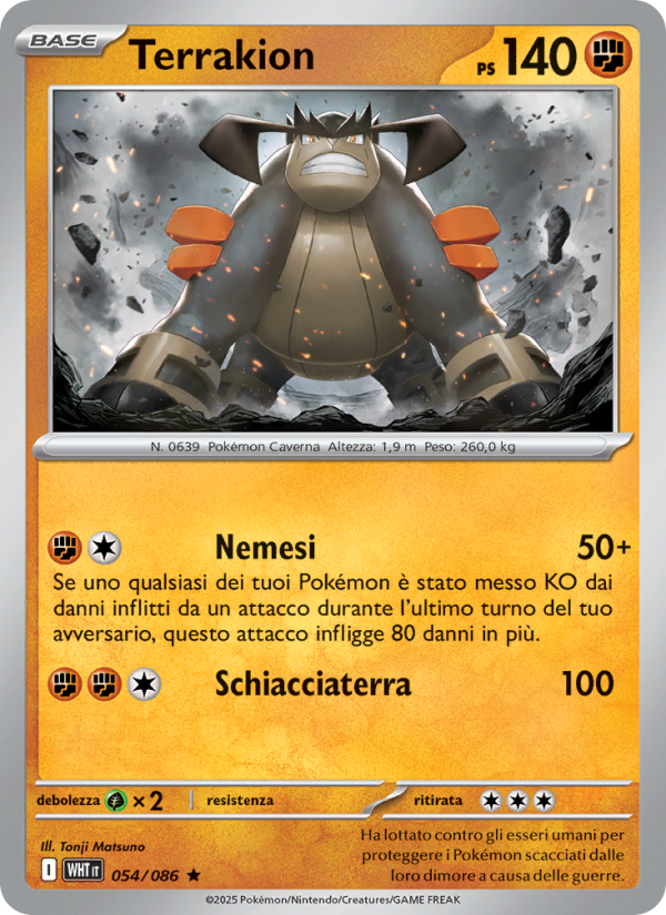 Terrakion 054/173 — Fuoco Bianco (Italian Pokémon TCG card)