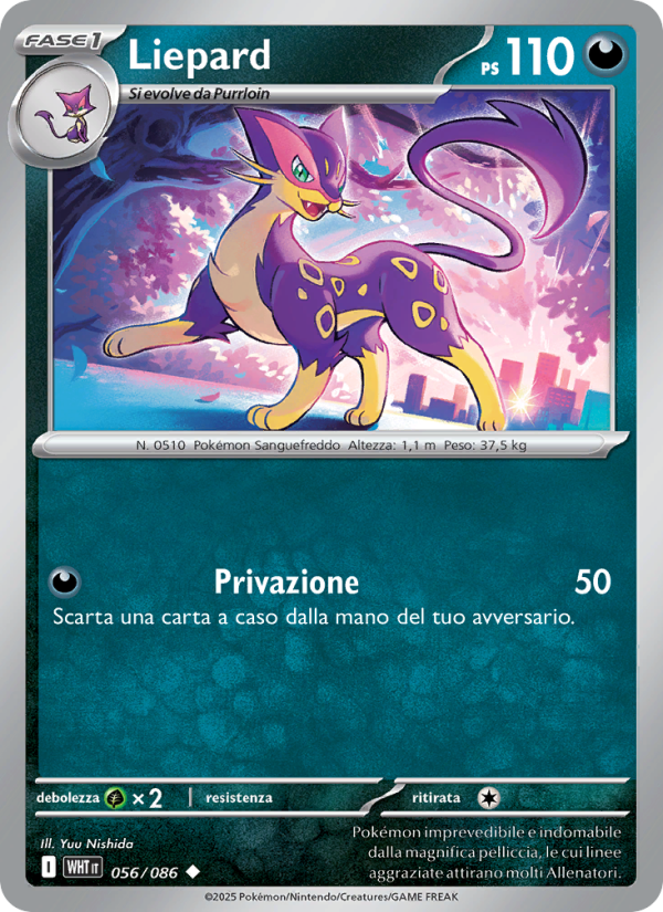 Liepard 056/173 — Fuoco Bianco (Italian Pokémon TCG card)