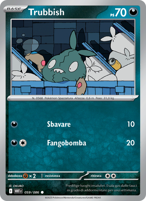 Trubbish 059/173 — Fuoco Bianco (Italian Pokémon TCG card)