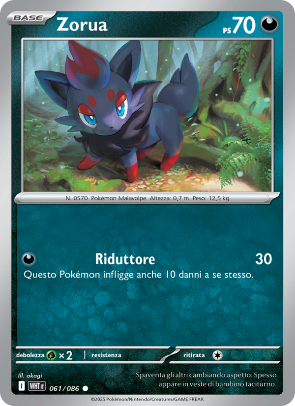 Zorua 061/173 — Fuoco Bianco (Italian Pokémon TCG card)