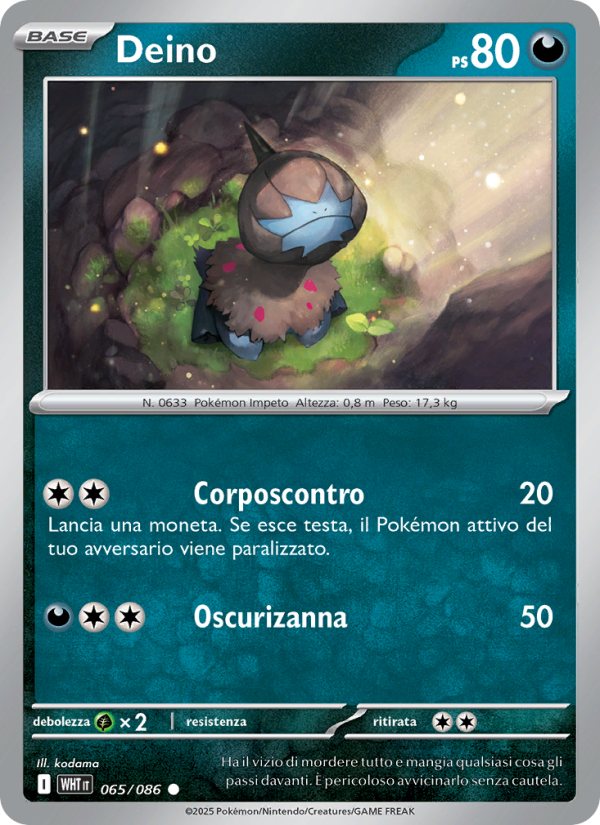 Deino 065/173 — Fuoco Bianco (Italian Pokémon TCG card)