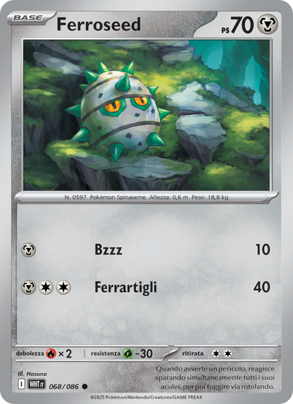 Ferroseed 068/173 — Fuoco Bianco (Italian Pokémon TCG card)