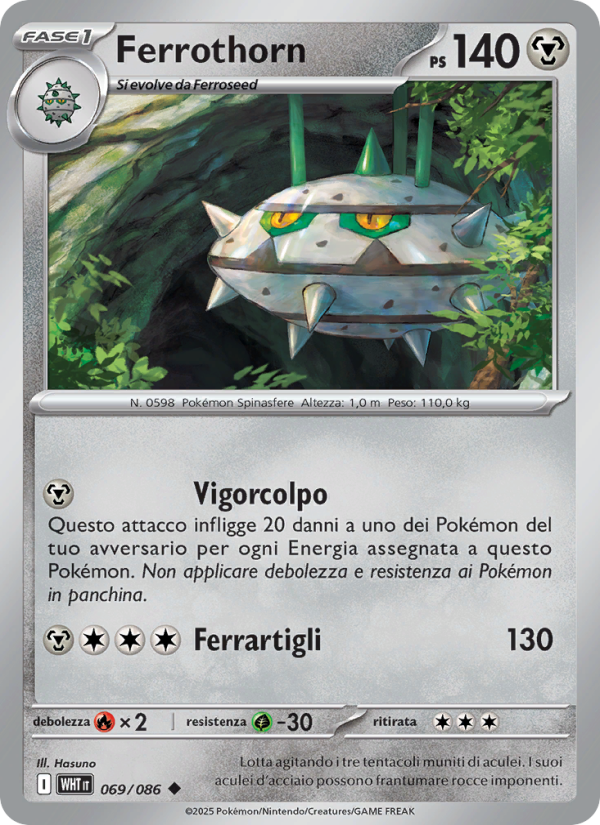 Ferrothorn 069/173 — Fuoco Bianco (Italian Pokémon TCG card)