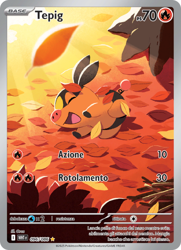 Tepig 096/173 — Fuoco Bianco (Italian Pokémon TCG card)