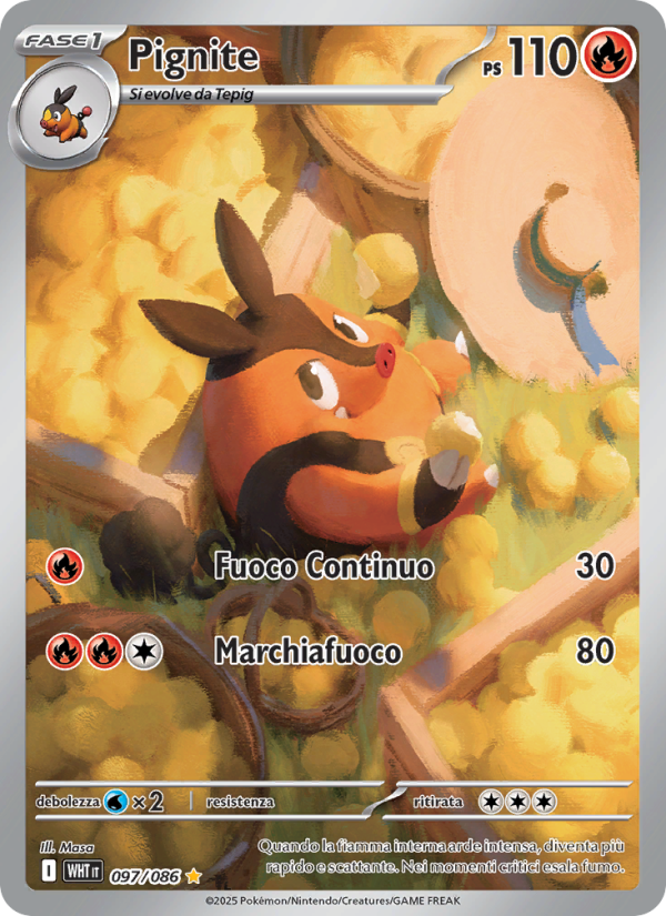 Pignite 097/173 — Fuoco Bianco (Italian Pokémon TCG card)