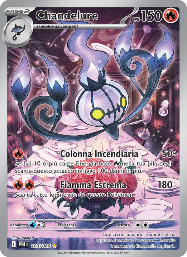Chandelure 103/173 — Fuoco Bianco (Italian Pokémon TCG card)