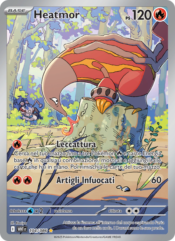 Heatmor 104/173 — Fuoco Bianco (Italian Pokémon TCG card)
