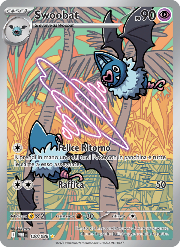 Swoobat 120/173 — Fuoco Bianco (Italian Pokémon TCG card)