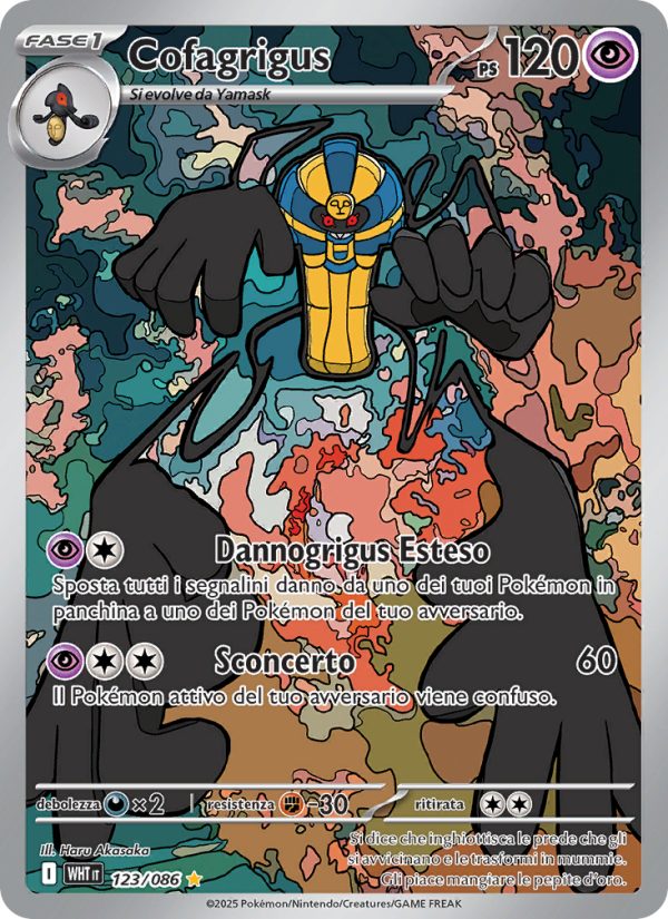 Cofagrigus 123/173 — Fuoco Bianco (Italian Pokémon TCG card)