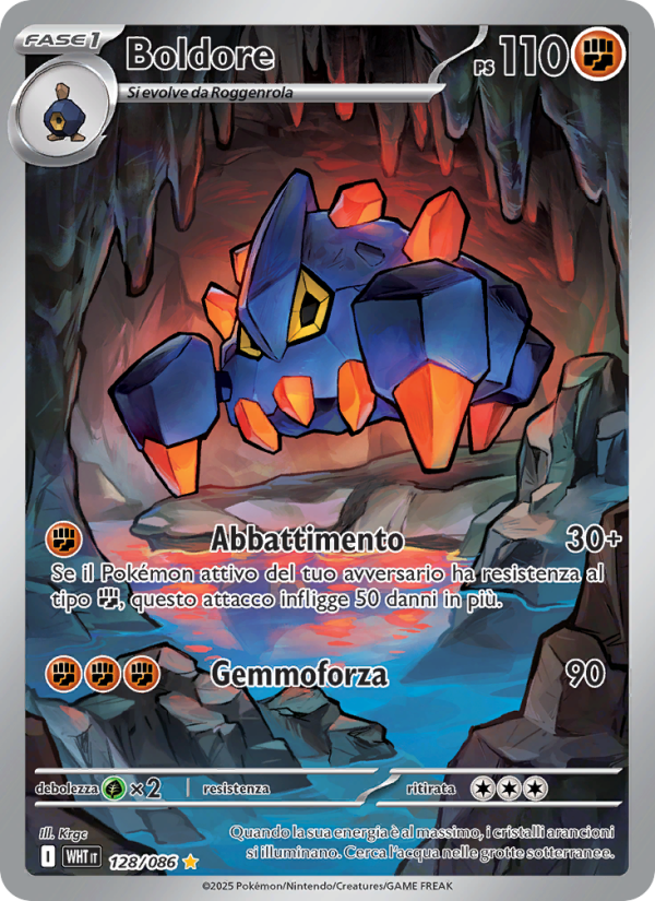 Boldore 128/173 — Fuoco Bianco (Italian Pokémon TCG card)