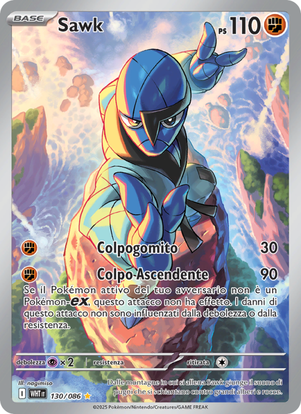 Sawk 130/173 — Fuoco Bianco (Italian Pokémon TCG card)