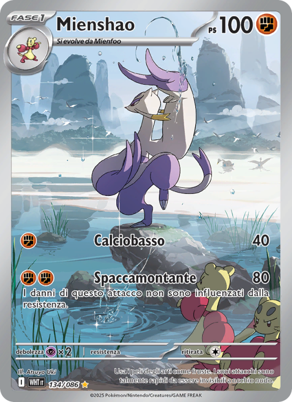 Mienshao 134/173 — Fuoco Bianco (Italian Pokémon TCG card)