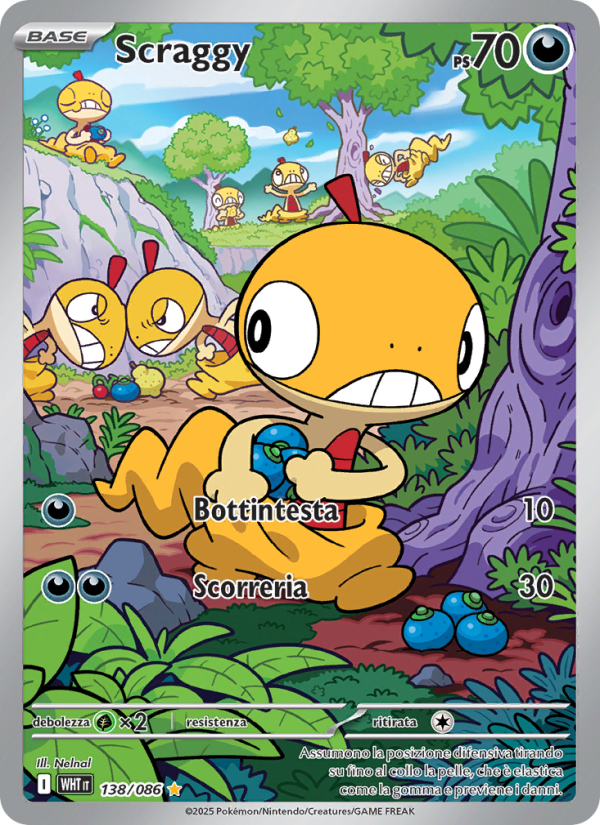 Scraggy 138/173 — Fuoco Bianco (Italian Pokémon TCG card)