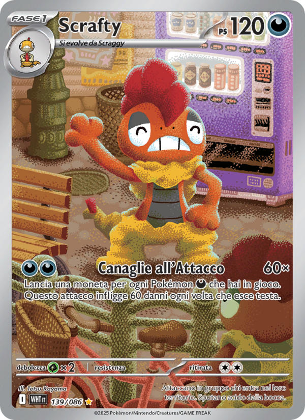 Scrafty 139/173 — Fuoco Bianco (Italian Pokémon TCG card)