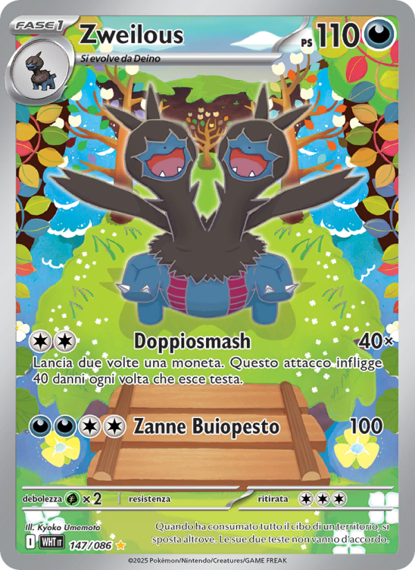 Zweilous 147/173 — Fuoco Bianco (Italian Pokémon TCG card)